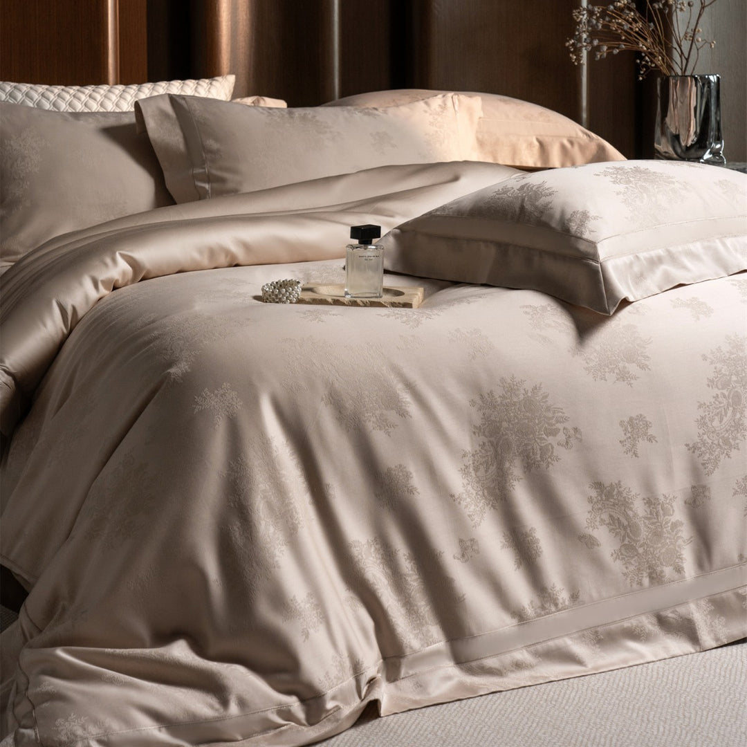 Luxus Damask Jacquard Satingewebe Bettwäsche Set mit Hotelstil Saum