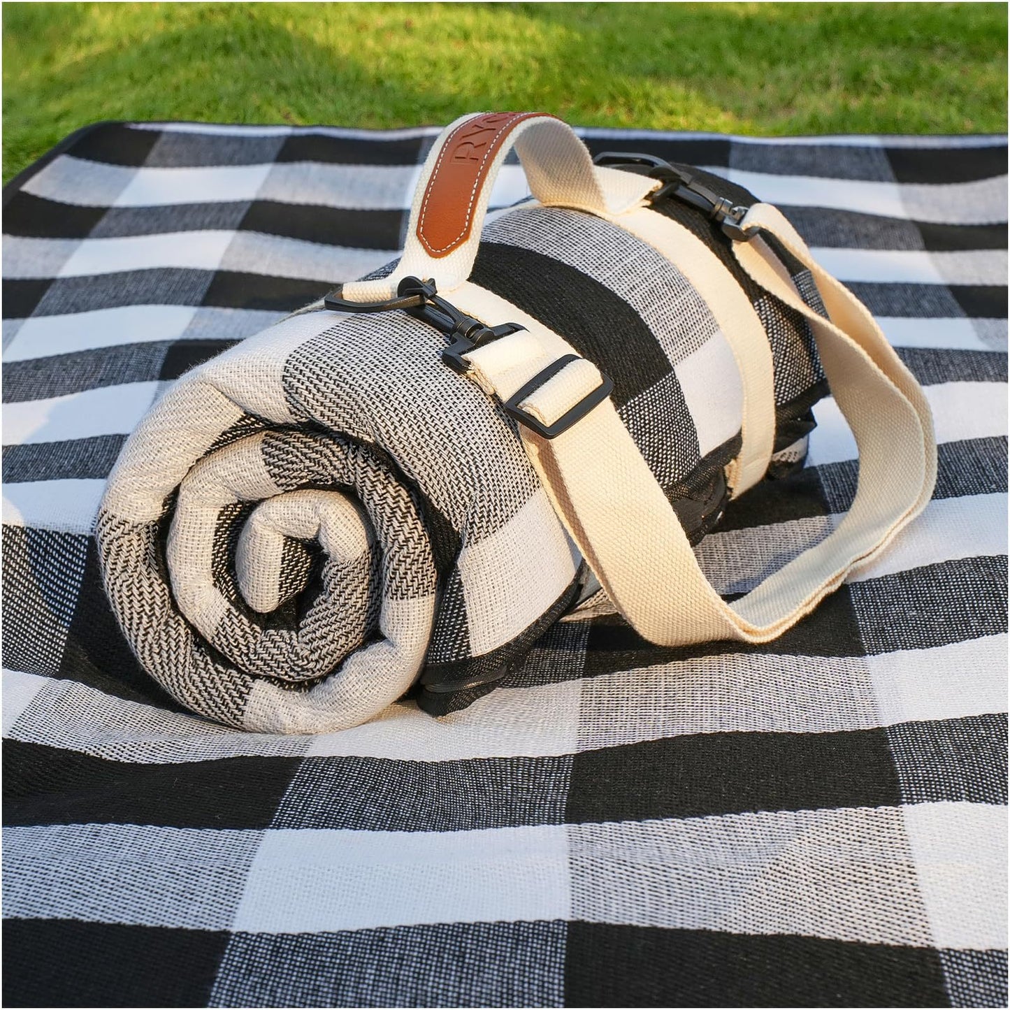 Unisex praktische Picknickdecke mit Tragegriff und wasserabweisender Oberfläche Karnz