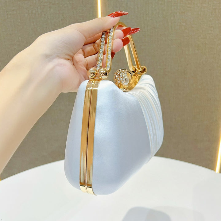 Satin Faltabendhandtasche