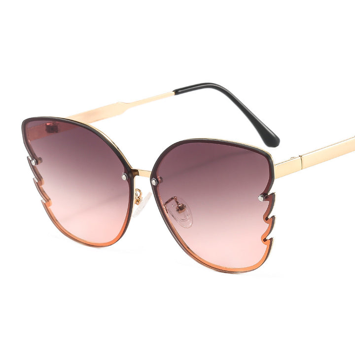 Damen statement Sonnenbrille mit einzigartigem Design und farbverlaufenden Gläsern Karnz