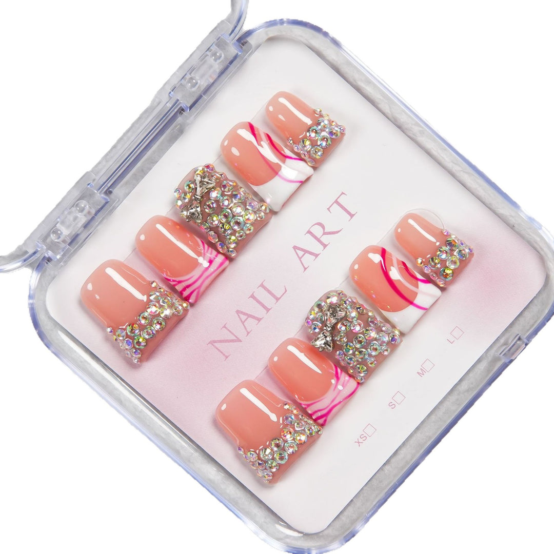 Glamouröses Strass Press-On Nageldesign Set
