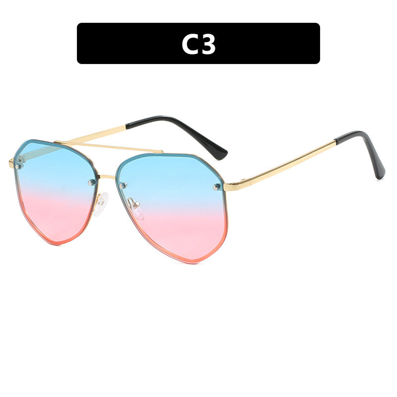 Damen geometrische Sonnenbrille mit filigranem Gestell Karnz