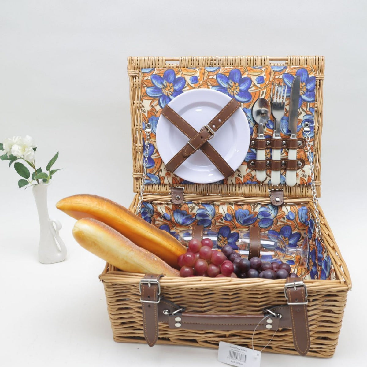 Damen Picknickkorb mit integriertem Geschirr und Kühltasche Karnz