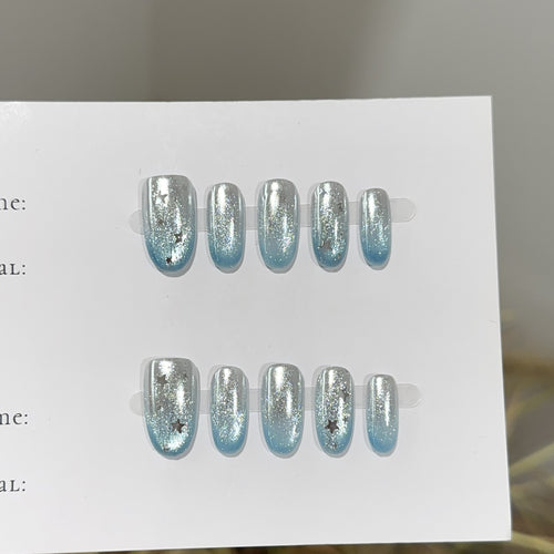 Premium Glitter Press-On Nagelset