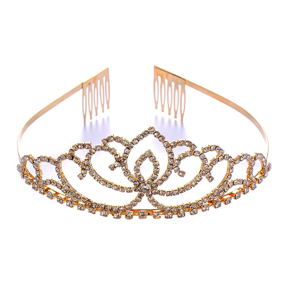 Damen Elegante Strass-Tiara mit floralem Design Karnz