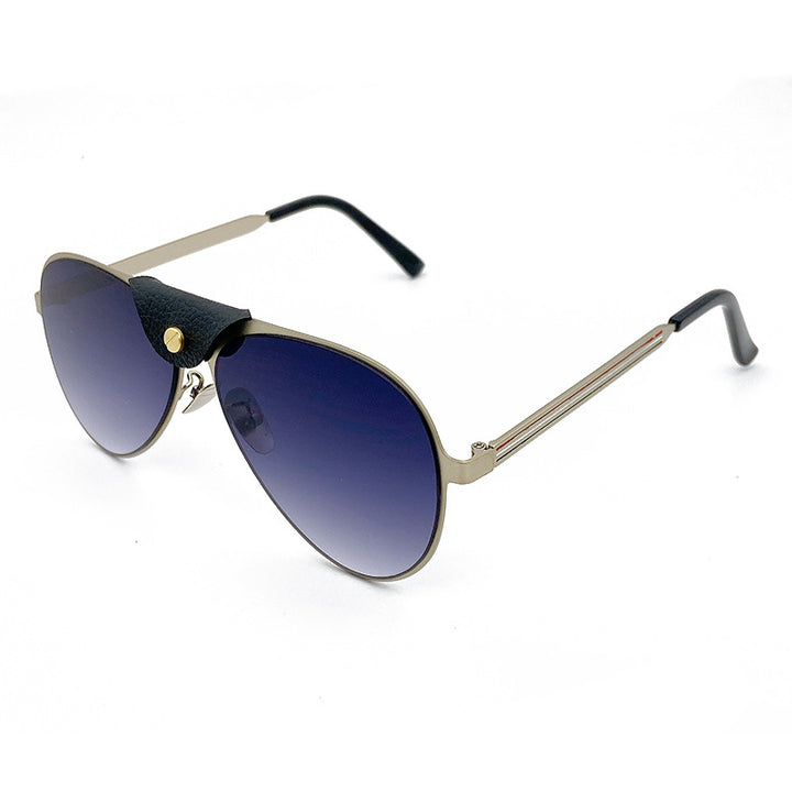 Retro Piloten-Sonnenbrille mit Blau Getönten Gläsern Karnz