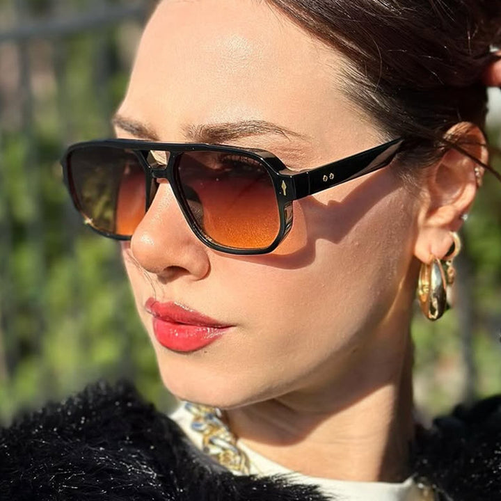 Damen modische quadratische Sonnenbrille mit luxuriösen Details Karnz