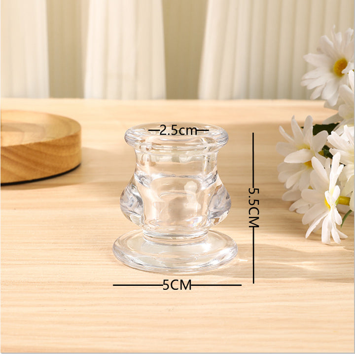 Dekorativer Kerzenständer aus geribtem Glas im Vintage-Stil