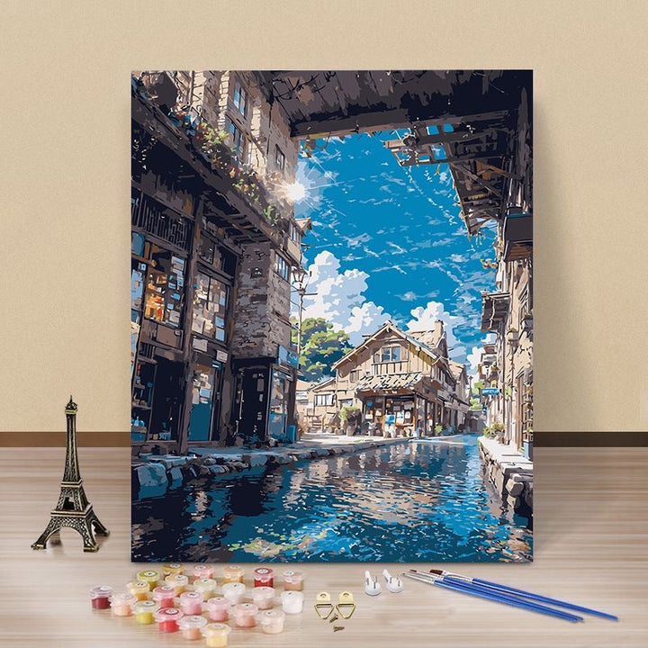 Artistisches Kaffeehaus-Leinwand-Kunst-Set Karnz