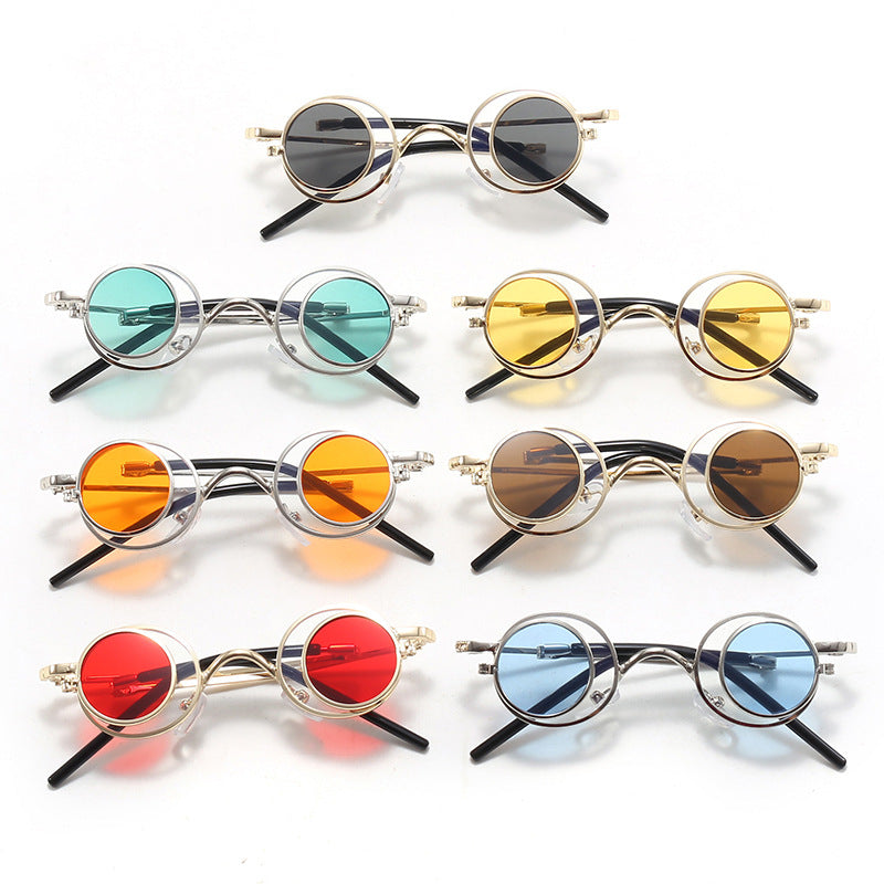 Damen Modische runde Sonnenbrille mit elegantem Metallrahmen Karnz