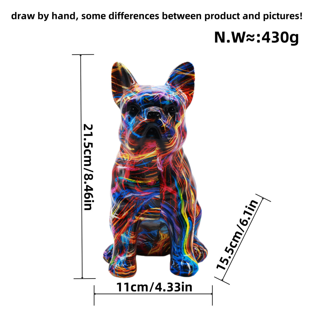 Künstlerisch gestaltete Bulldoggenfigur Karnz