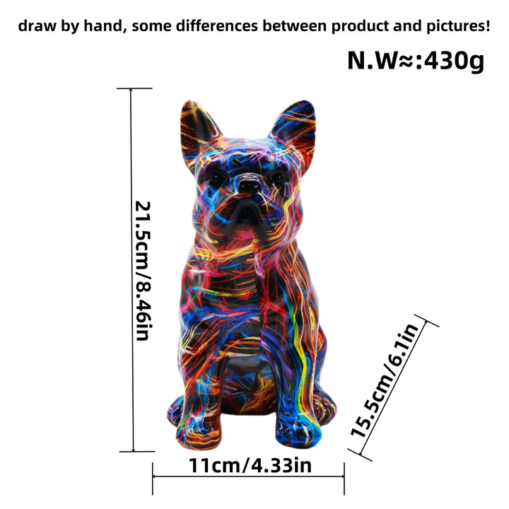 Künstlerisch gestaltete Bulldoggenfigur Karnz