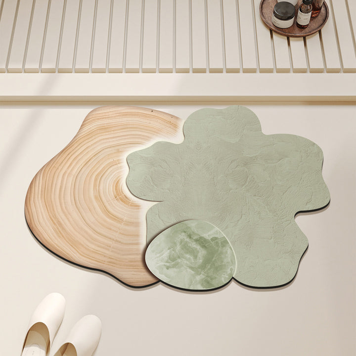 Absorbent Quick-Dry Bamboo-Style Cloud-Shaped Bath Mat