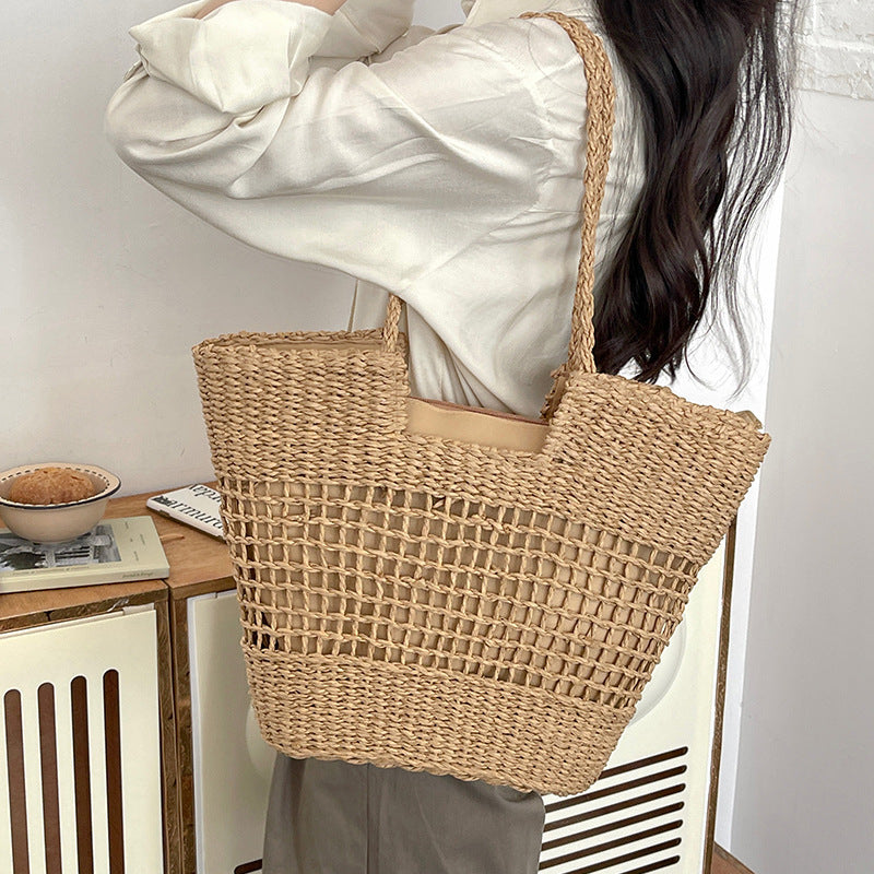 Damen Geflochtene Shopper Tasche Karnz