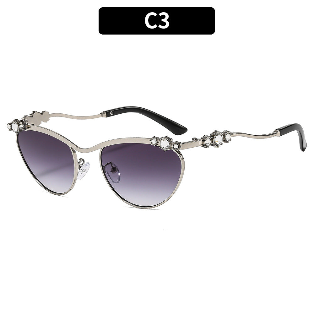 Damen Designer-Sonnenbrille mit funkelnden Details Karnz