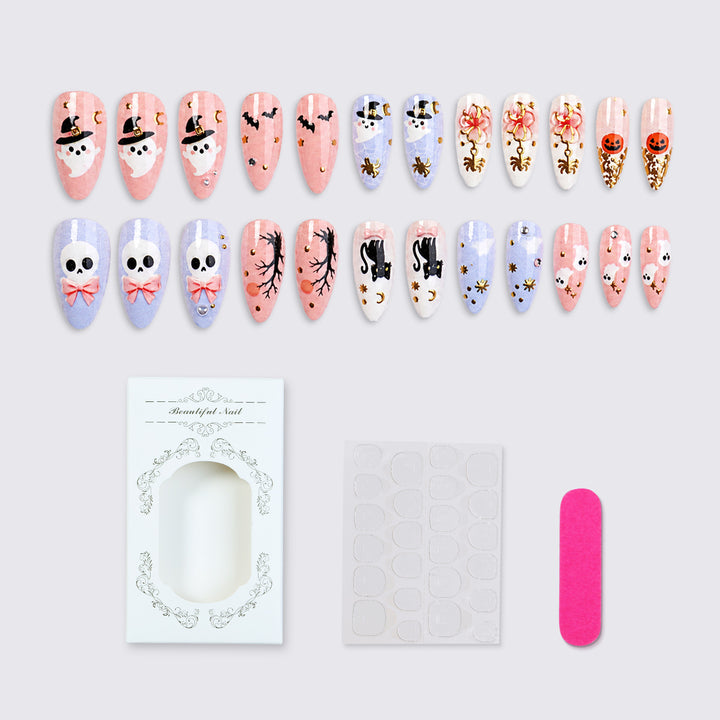 Halloween Kunstnagelset mit kreativen, gruseligen Motiven Karnz