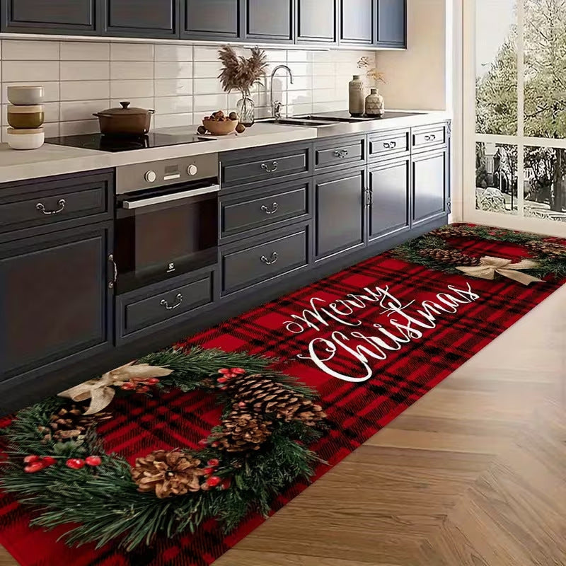 Weihnachtsdekorierte Küchenläufermatte