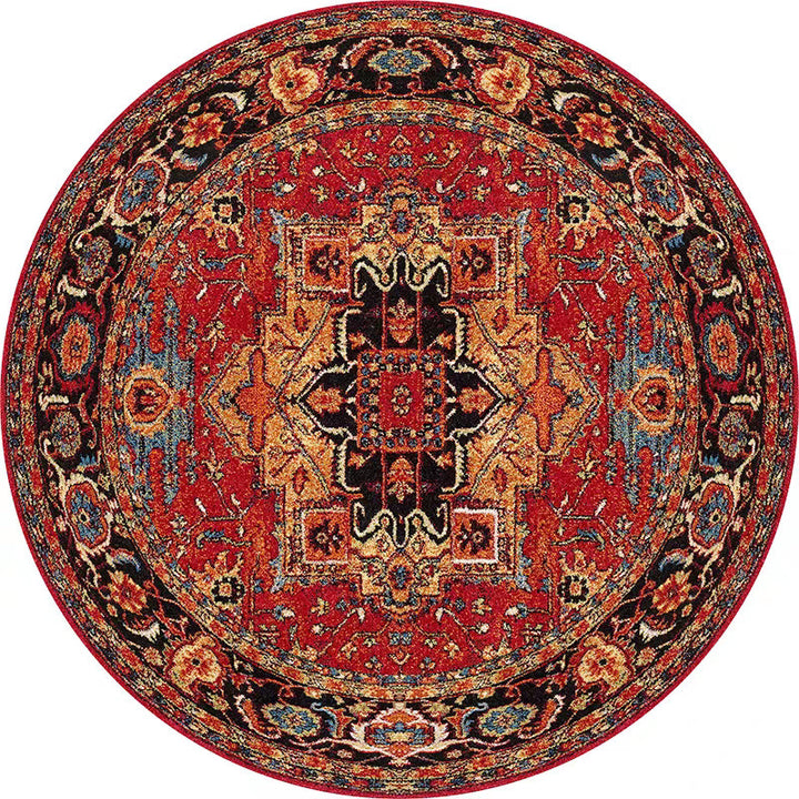 Runder Vintage Floral Teppich