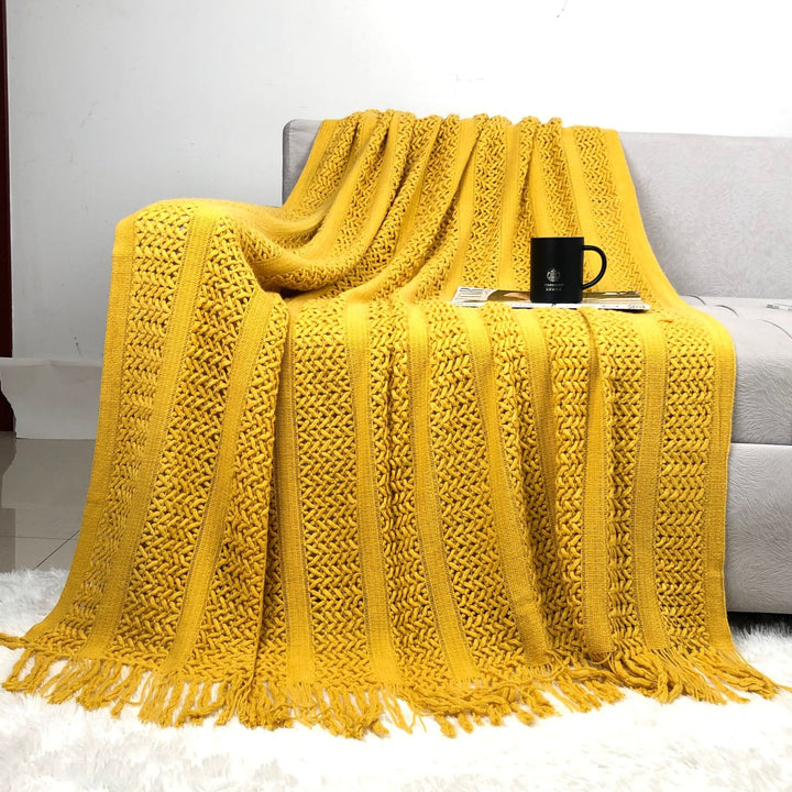 Strukturierte Strickdecke Karnz