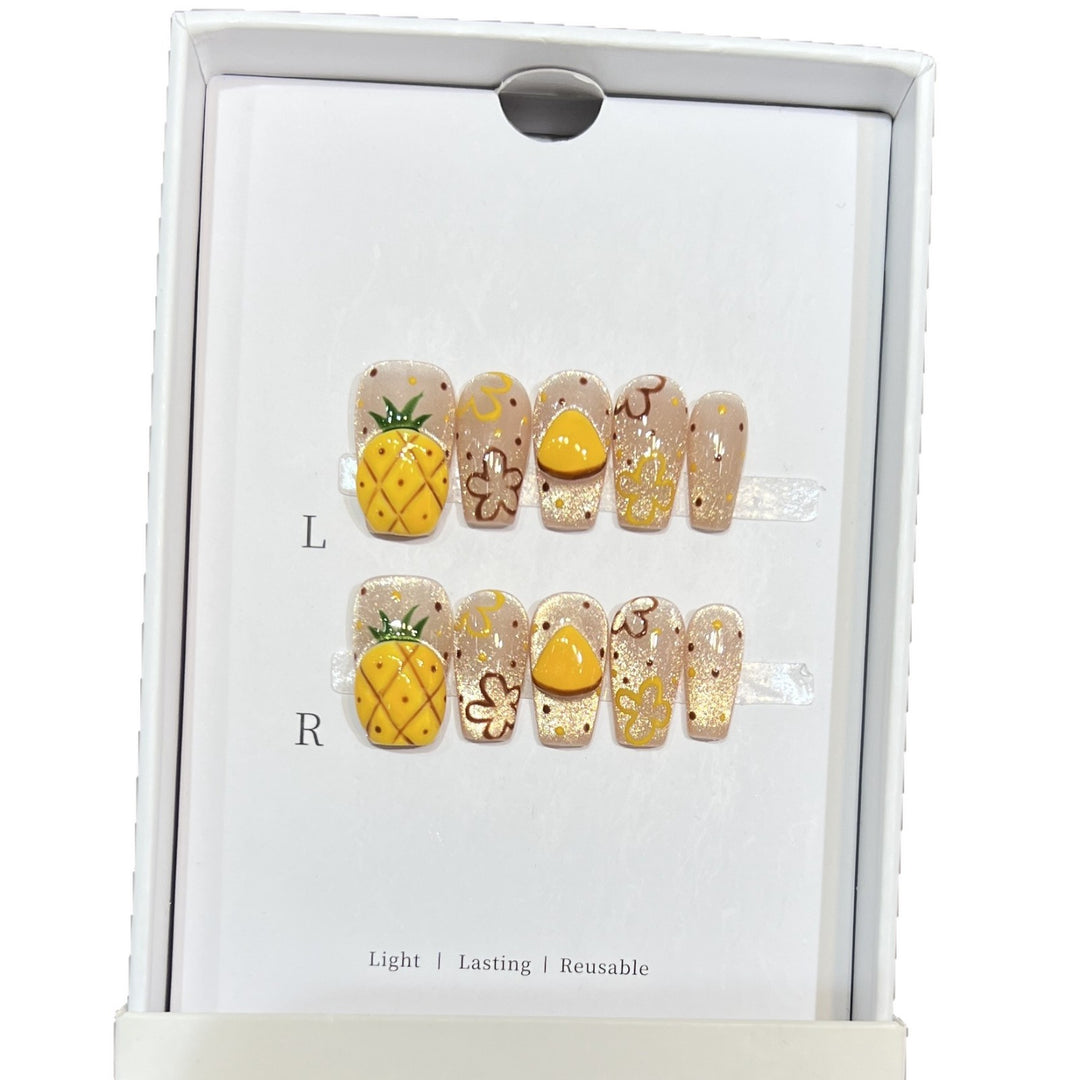 Tropisches Obst-Themen Press-On Nagelset Karnz