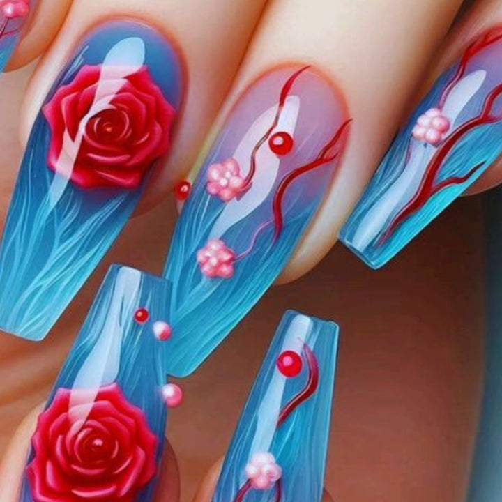 Floral 3D Nagelkunst Erweiterungen Karnz