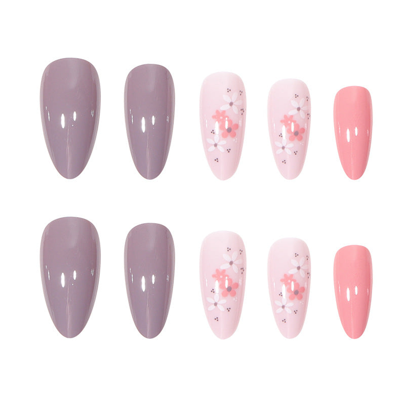 Floral Design Stiletto Nail Set Karnz