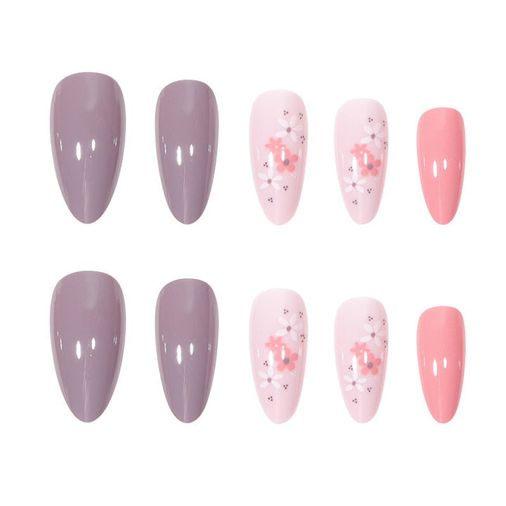 Floral Design Stiletto Nail Set Karnz
