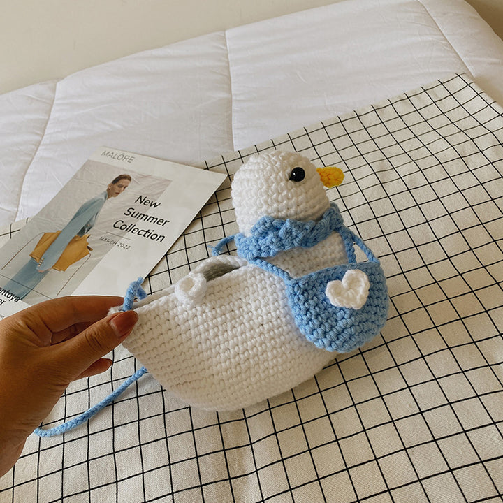 Süße Entenförmige Häkel-Mini-Tasche