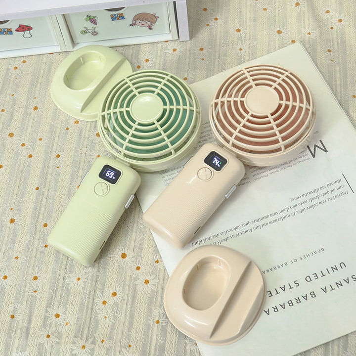 Damen Tragbarer Mini-Tischventilator mit digitaler Anzeige und USB-Ladefunktion Karnz