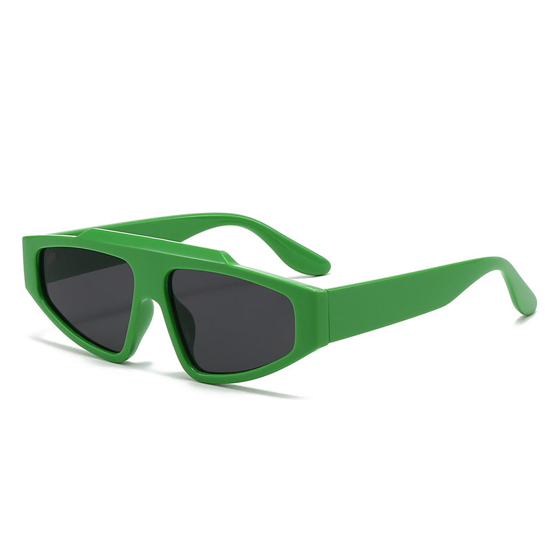 Damen futuristische Designer-Sonnenbrille mit markantem Rahmen Karnz
