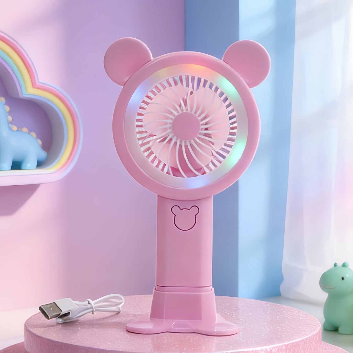 Damen Tragbarer Handventilator im fröhlichen Bärendesign Karnz