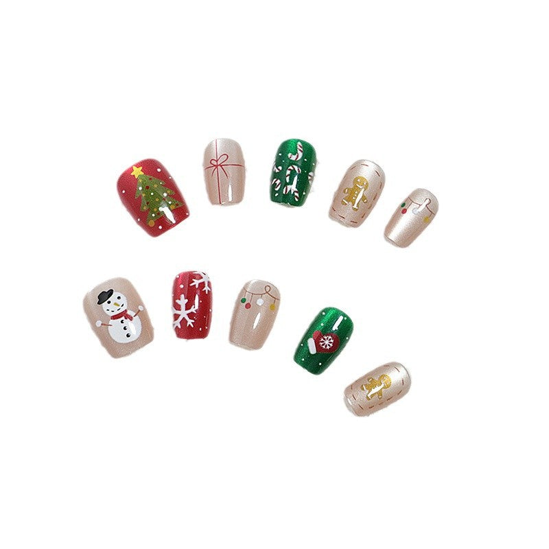 Festliches, ferie-themed Press-On Nail Art Set Karnz