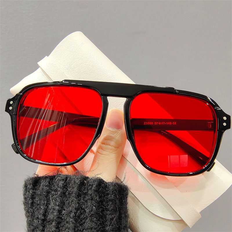 Damen geometrische Sonnenbrille mit polarisierenden gelben Gläsern Karnz