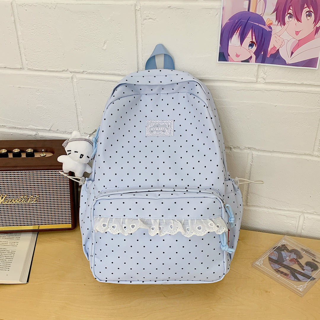 Verspieltes Pünktchenmuster Schulrucksack Karnz