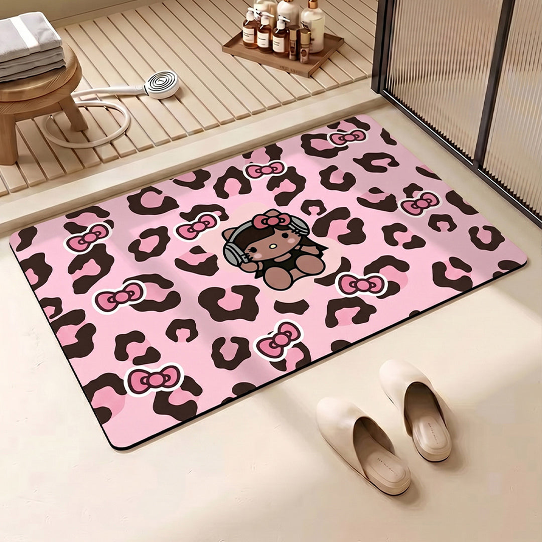 Leopard Print Hello Kitty Dekorative Teppichmatte