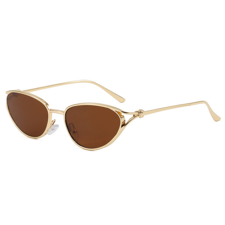 Trendige Cat-Eye Sonnenbrille mit Metallic Rahmen Karnz