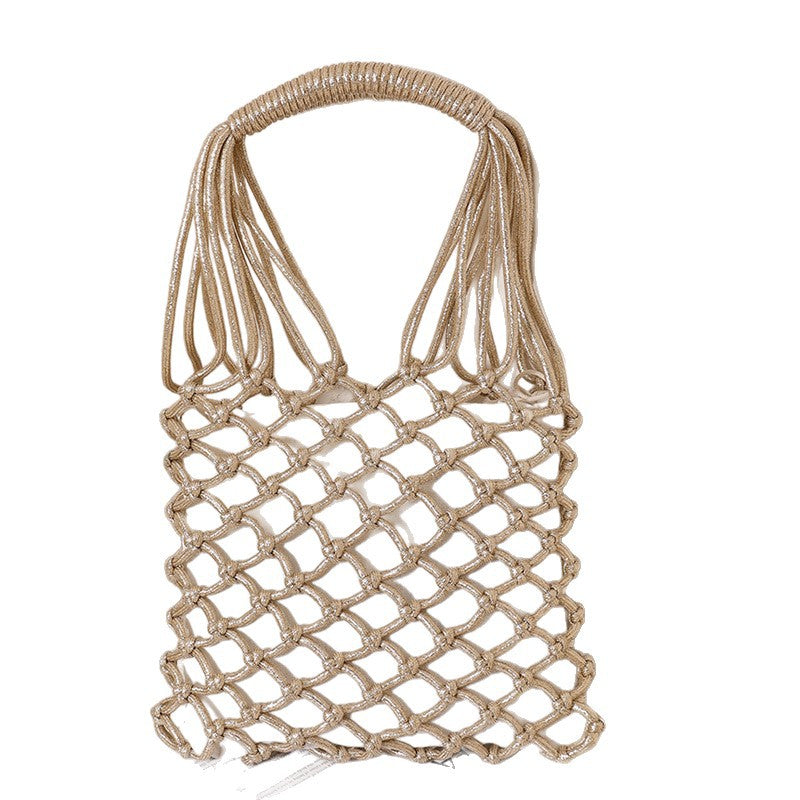 Damen Elegante Makramee Einkaufstasche Karnz