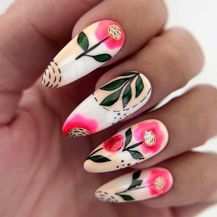 Kunstnägel im floralen Design Karnz 1788541980