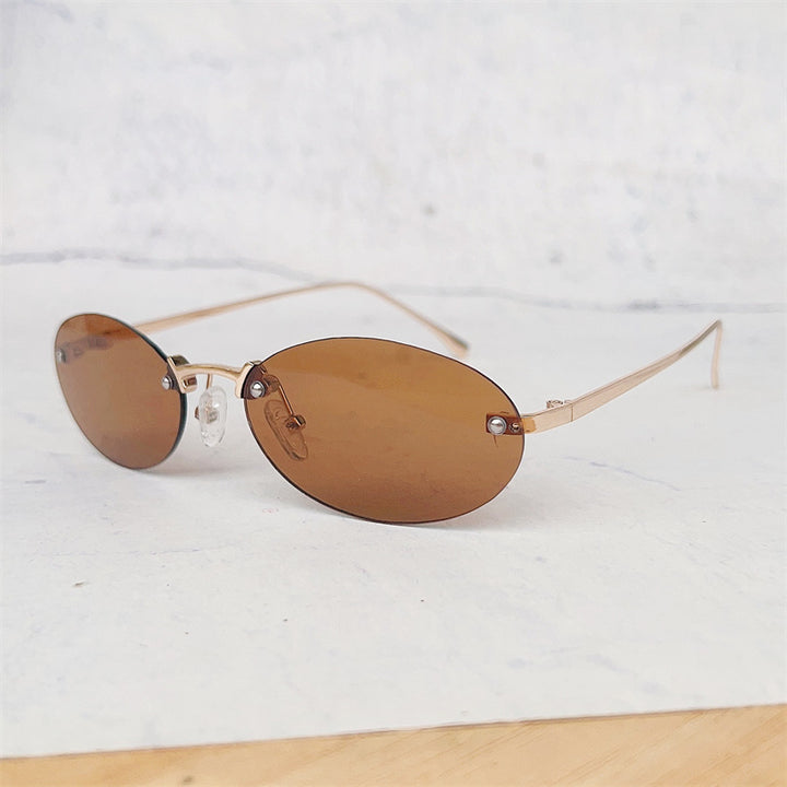 Minimalistische ovale Rahmenbrille Karnz
