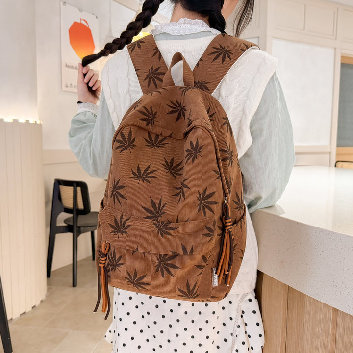 Stylische Blattmuster-Rucksack Karnz