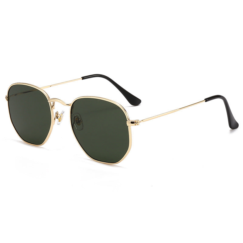 Damen Oversized Sonnenbrille mit elegantem goldenen Metallrahmen und massivem UV-Schutz Karnz