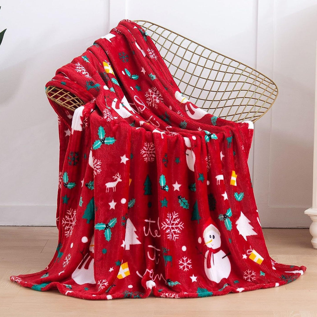 Festliche Santa-Themen Plüsch-Fleece-Decke