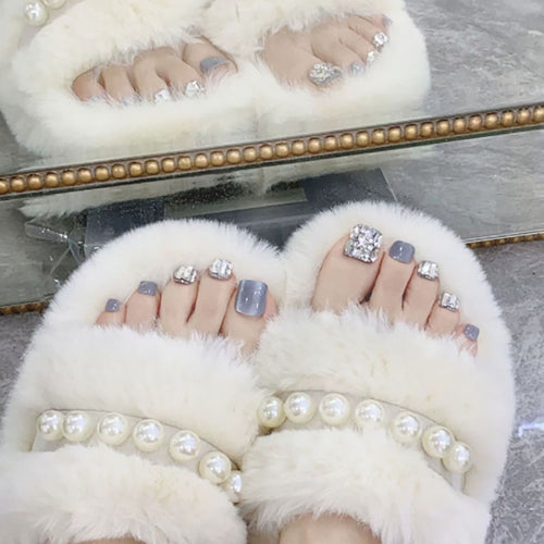 Luxuriöse Kunstpelz-Slideslippers