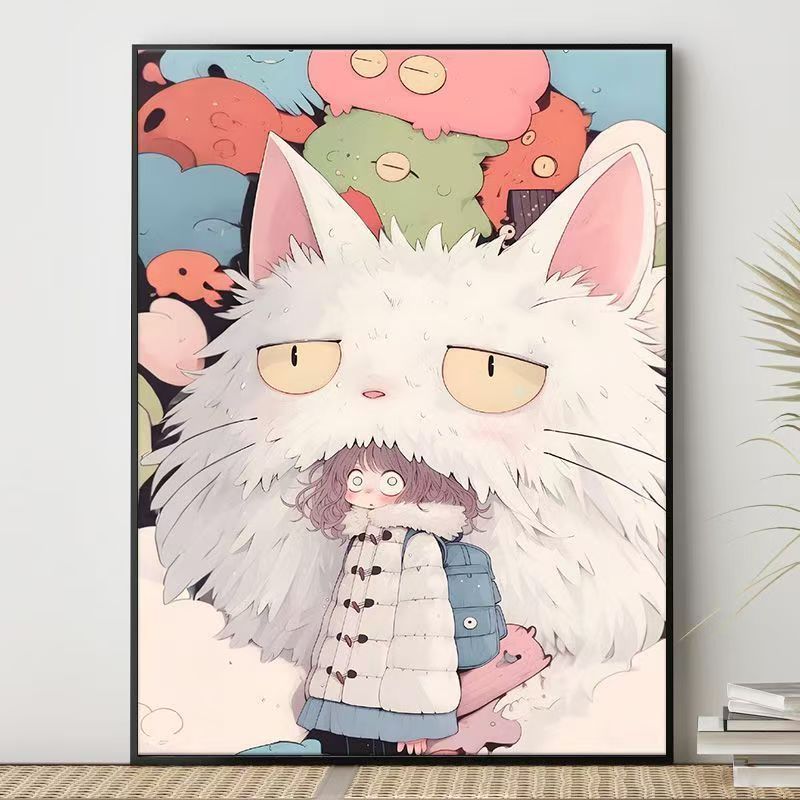 Niedliche Charakterillustration Leinwandkunst Karnz