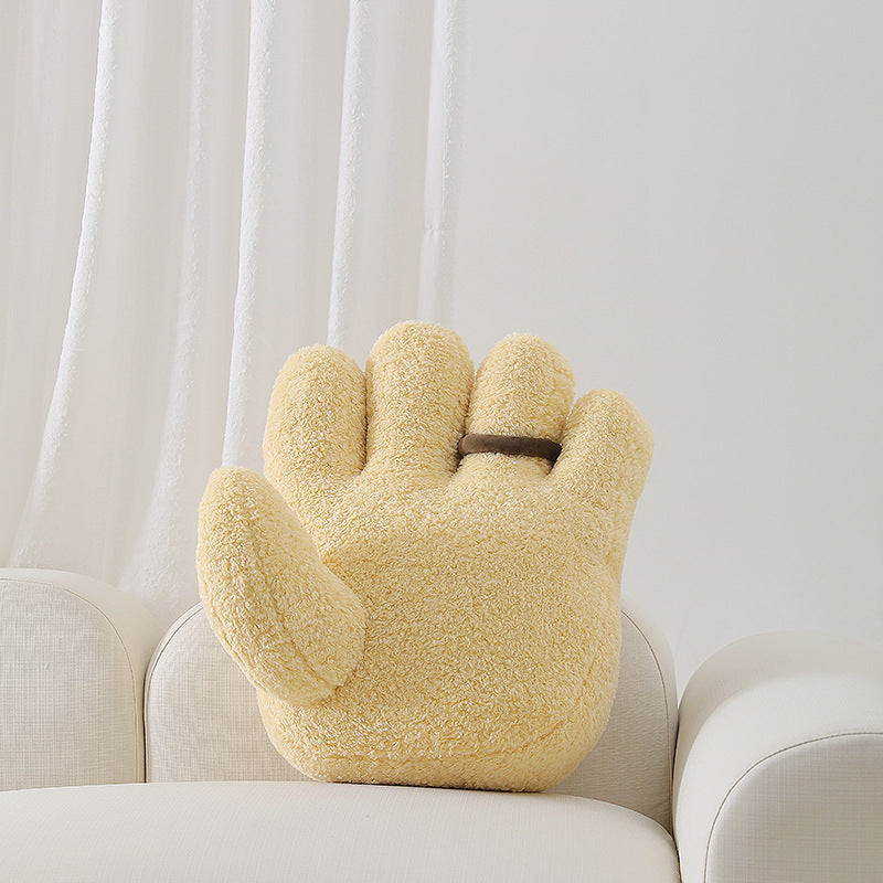 Kuscheliges handförmiges Plüschkissen mit Pompon‑Ring