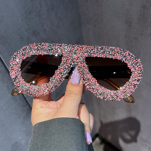 Damen Sonnenbrille mit extravagantem Kristallbesatz Karnz