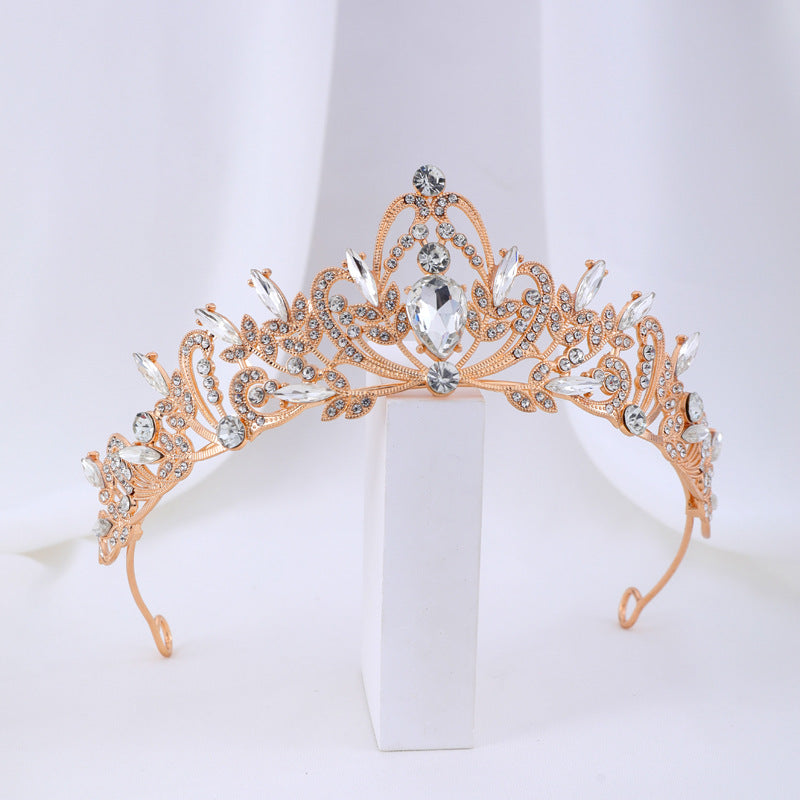 Damen Elegante Haarkrone mit filigranen Kristallverzierungen Karnz
