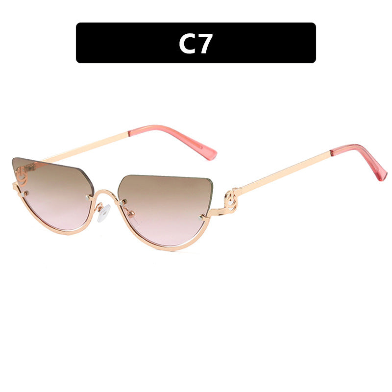 Damen Cat-Eye Sonnenbrille mit goldfarbenem Metallrahmen und UV-Schutz Karnz