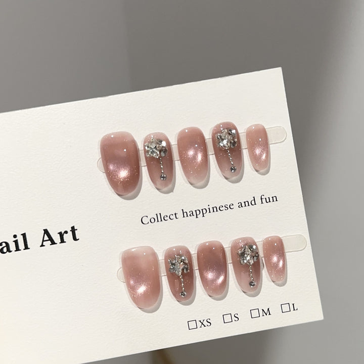 Elegantes Glitzerndes Press-On Nagelkunst Set