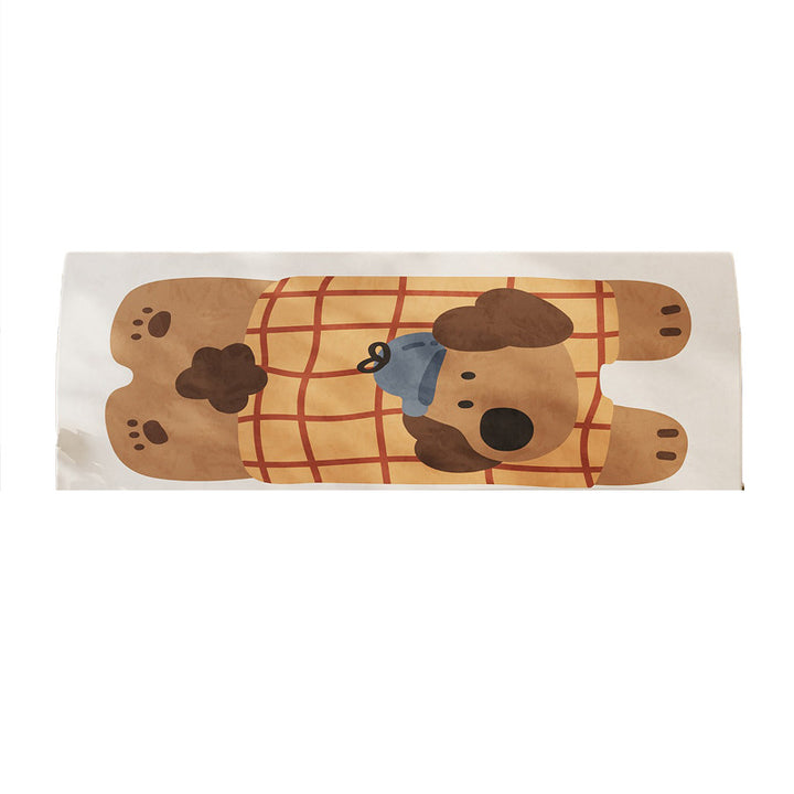 Decorative Headboard Cover Slipcover with Printed Puppy Motif and Polka Dot Microfiber Fabric